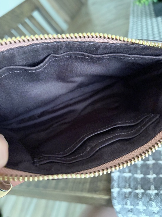 Coach Pink Embossed Signature Chain Shoulder Bag